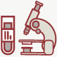 Illustration of a microscope and a vial